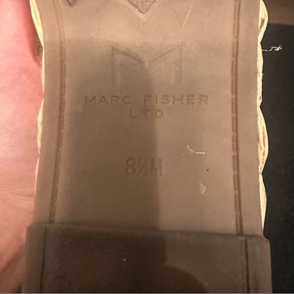 Marc Fisher Woven Tan Slide Sandals - Picture 6 of 6